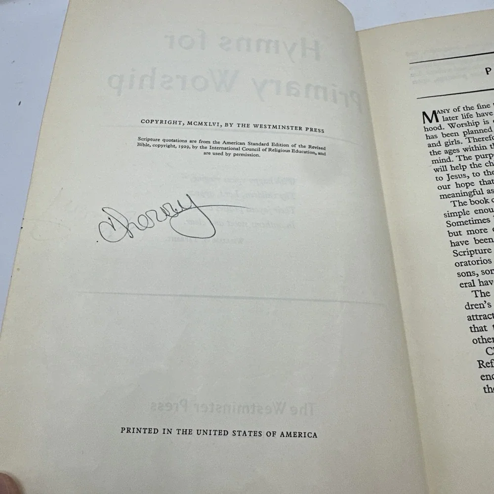 Hymns for Primary Worship Vintage Book 1946 Hardcover